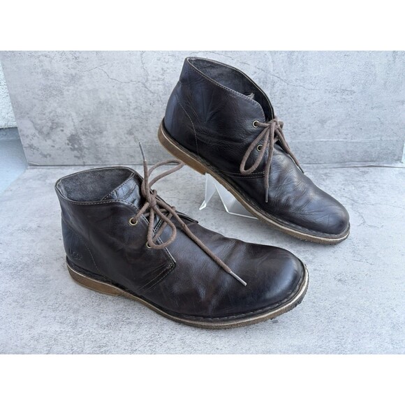 UGG Leighton Chukka Boots Men\'s Leather Shoes Chocolate Brown 3275 Size US 11.5